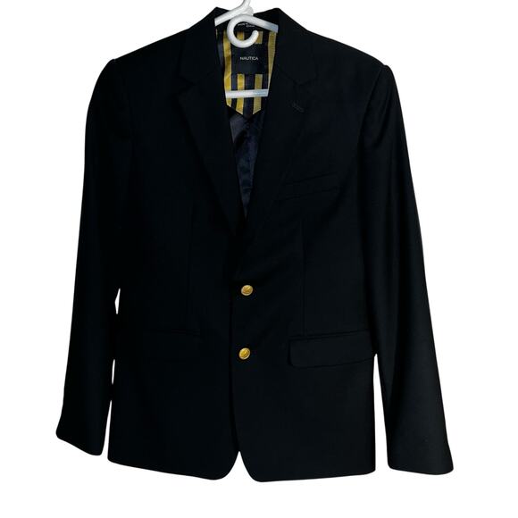 Nautica Dress Blues Dark Navy Blazer Gold Button Jacket Youth’s Size 16 Regular - Picture 1 of 5